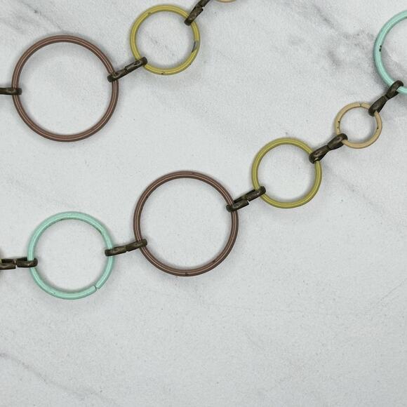 Pastel Hoop Metal Chain Link Belt Plus Size 2X - Picture 3 of 12